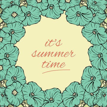 Its Summer time wallpaper with flowers, fun, party, background, vector