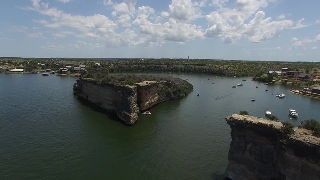 Aerial view of Possum Kingdom Lake at Hell's Gate.