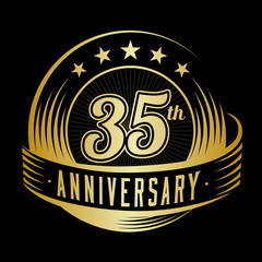 35 years anniversary design template. Vector and illustration. 35th logo.
