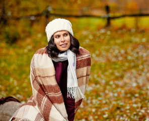 young woman in forest