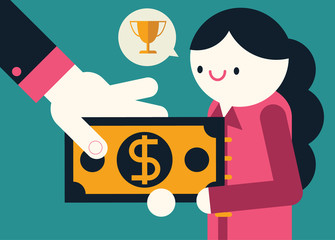 Businesswoman gets Money