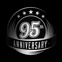 95 years anniversary design template. Vector and illustration. 95th logo.
