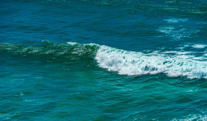 Obraz premium Wave in the ocean aerial view, beatiful water color