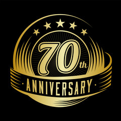 Fototapeta premium 70 years anniversary design template. Vector and illustration. 70th logo. 