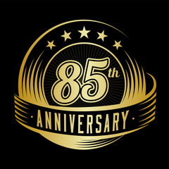 Fototapeta premium 85 years anniversary design template. Vector and illustration. 85th logo. 