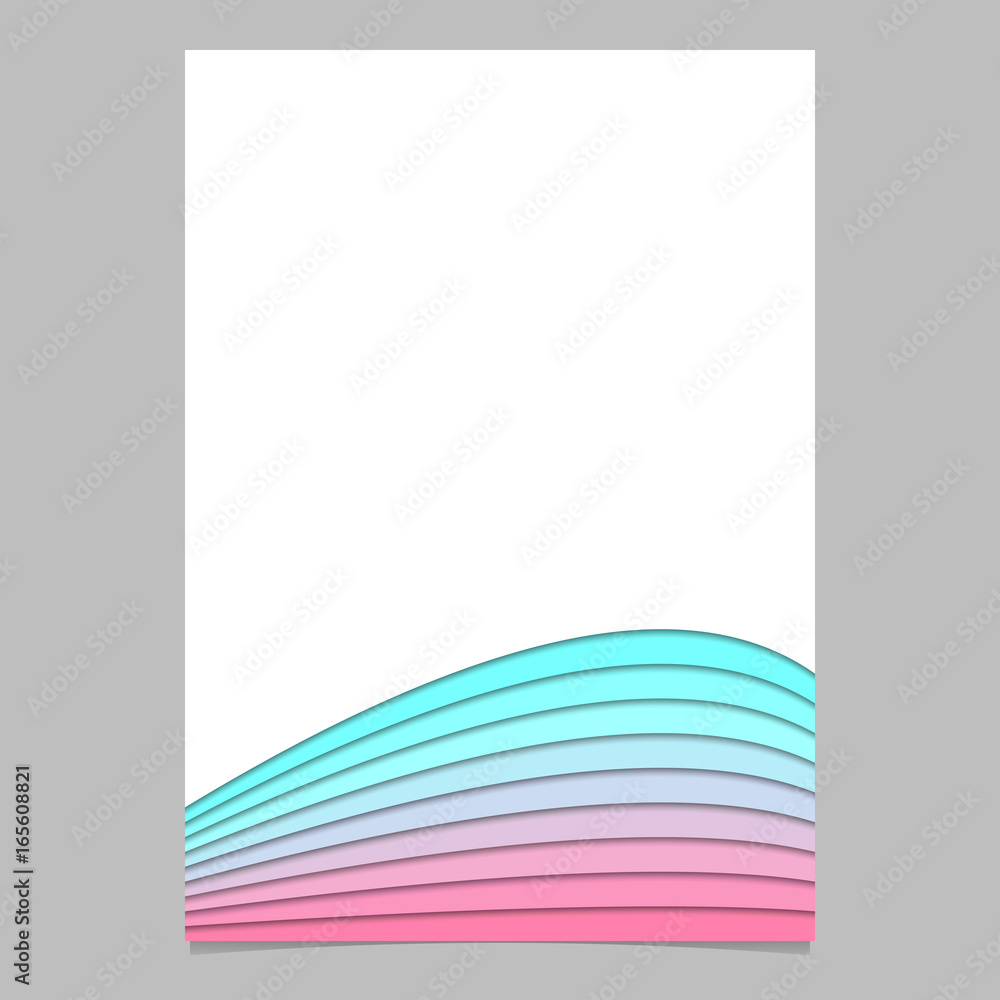 Poster blank brochure template from curved stripe layers - vector page, document design with 3d effect