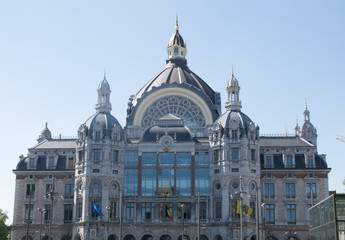 Obraz premium Central Railway Station Antwerpen Centraal in Antwerp, Belgium