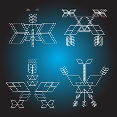 Sacred geometry, vector, graphic design elements. concept of religion