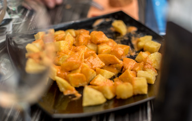 Patatas bravas,typical spanish snack