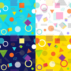 Memphis seamless pattern  on background. Memphis style. Colorful geometric seamless pattern. Vector Illustration
