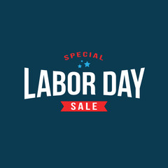 Fototapeta premium Special Labor Day Sale Text, Vector Illustration