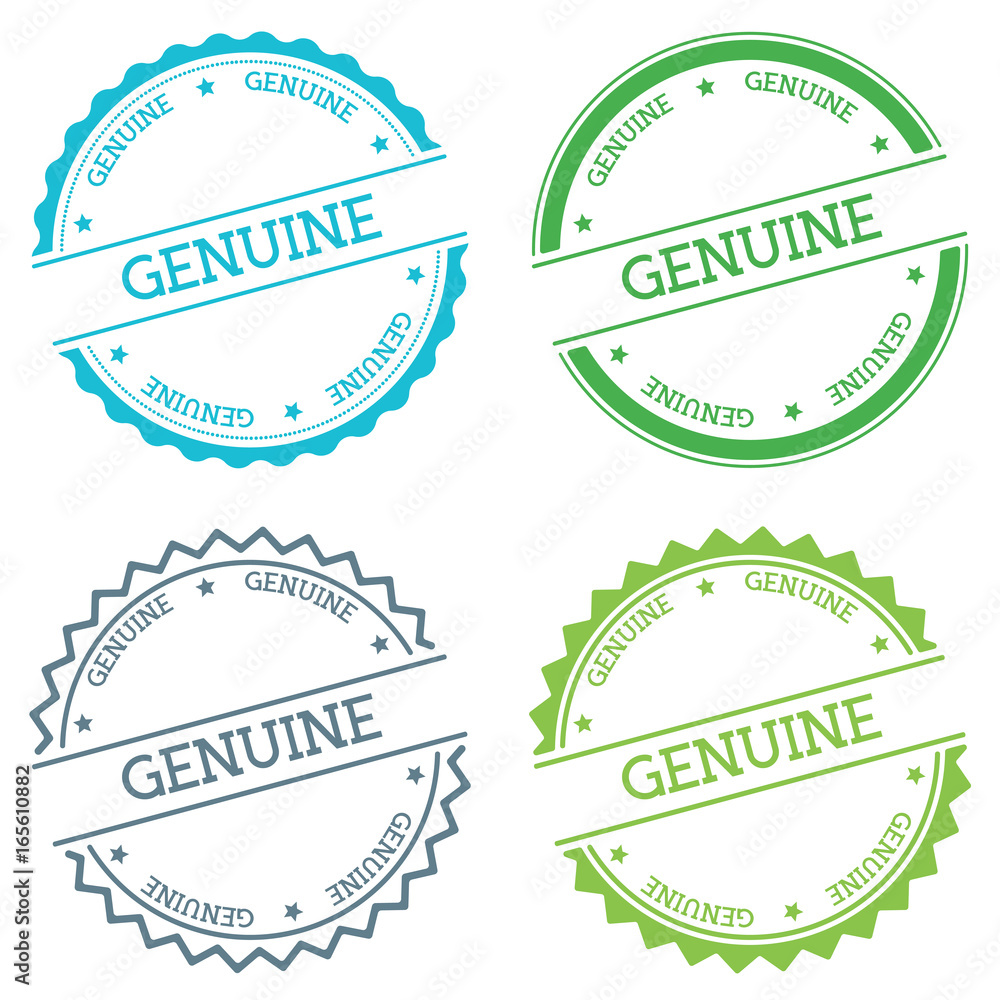 Poster genuine badge isolated on white background. flat style round label with text. circular emblem vector