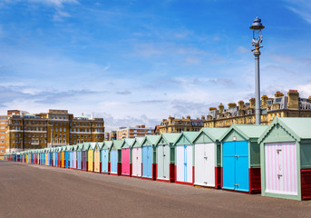Beach houses in Brighton, Great Britain