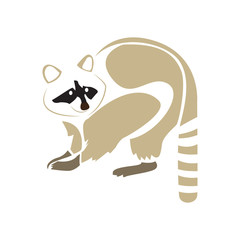 Isolated abstract raccoon on a white background, Vector illustration