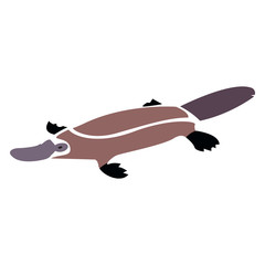 Isolated abstract platypus on a white background, Vector illustration