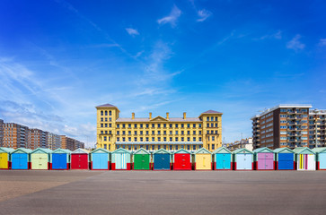 Beach houses in Brighton, England