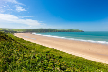 Putsborough Sands from Woolacombe Warren Devon England