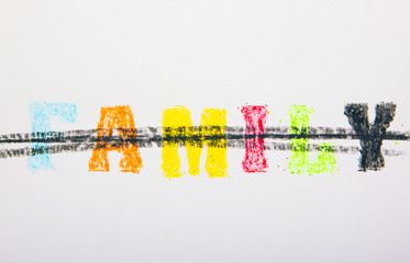 The crossed out word "Family"
