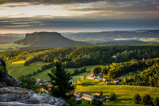 View on the Koenigstein fortress in Saxon Switzerland, Germany