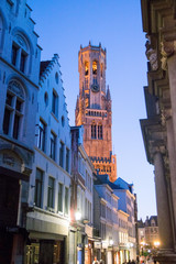 Obraz premium The belfry of Bruges is a medieval bell tower in the historical centre of Bruges, Belgium