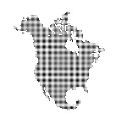 Fototapeta na wymiar North America Vector Dotted Map