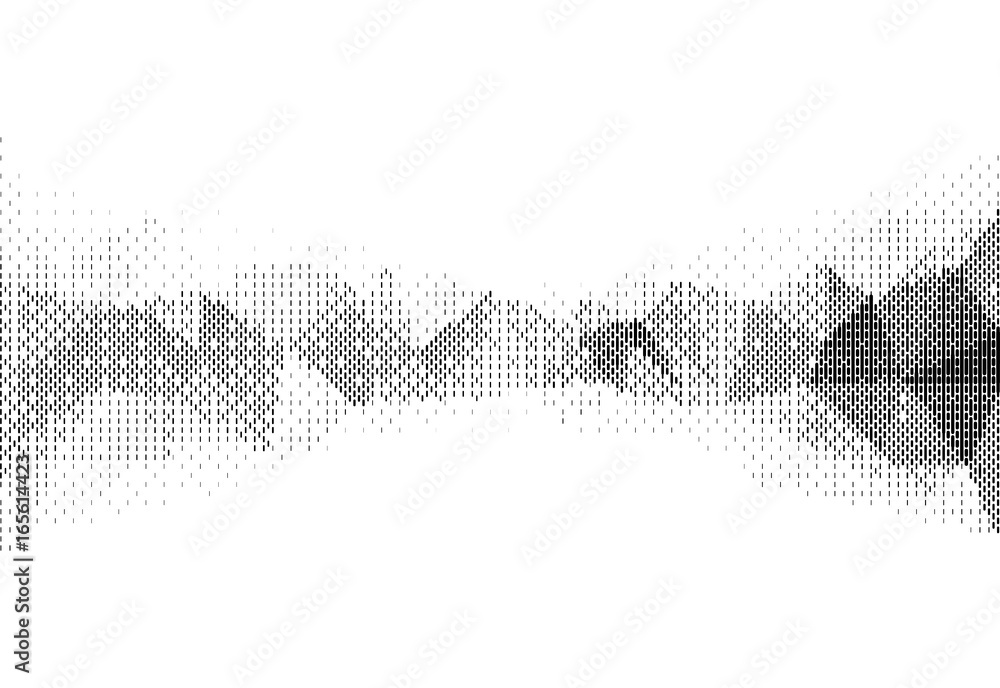 Poster vector illustration of monochrome particle pattern moving shape