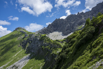 Obraz premium Alpen, Allgäu, Natur, Wandern, Hochvogel, Nebelhorn, Klettersteig, klettern, bergsteigen