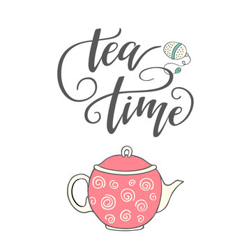 Handwritten phrase "Tea time"