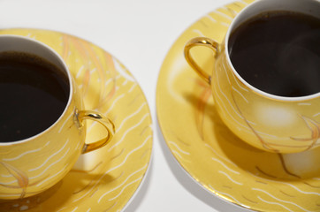 Сouple cups of hot coffee