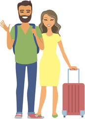 Obraz premium Young couple traveling