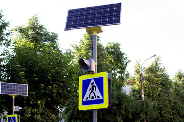 Solar-powered traffic lights