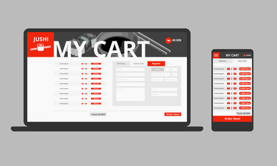 Modern Japanese Food Web Shop Template