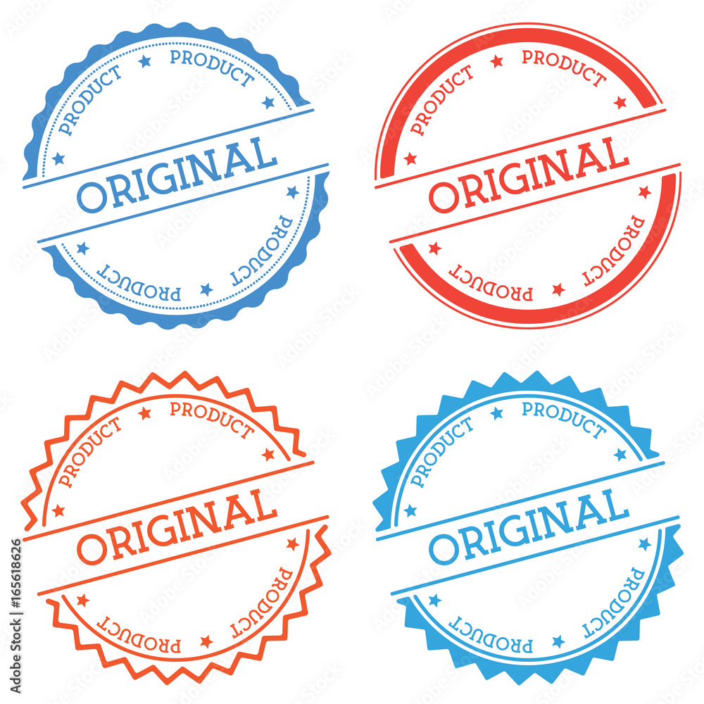 Poster original product badge isolated on white background. flat style round label with text. circular embl