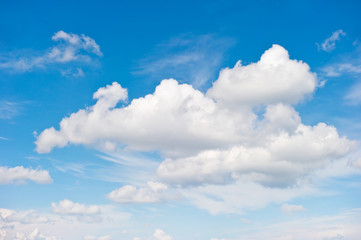 Blue sky white clouds nature background