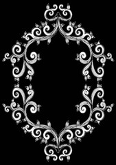 Hand drawn square frame made with flowers and leaves design