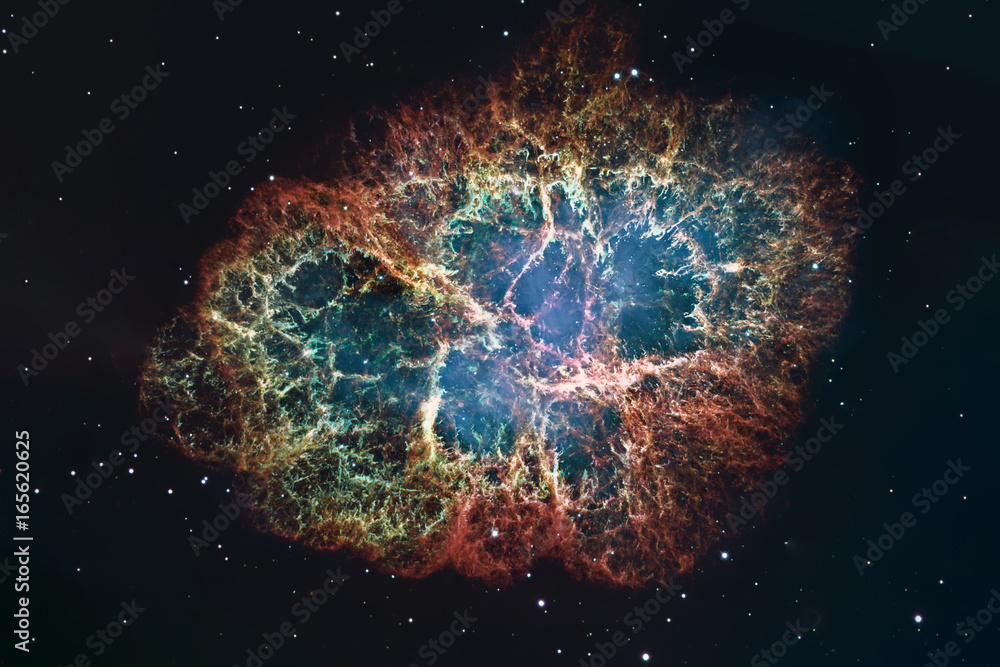 Canvas Prints crab nebula in constellation taurus. supernova core pulsar neutron star.