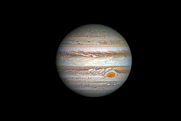 Obraz premium Planeta Jowisza, odizolowane na czarno.
