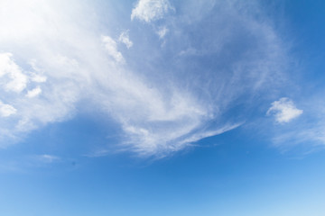  Clear blue sky background with white clouds.