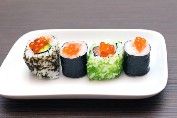 Sushi caviar plate
