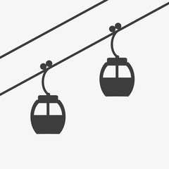Ski cable lift icon for ski and winter sports.