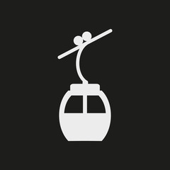 Ski cable lift icon for ski and winter sports.