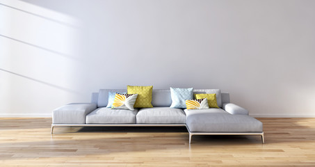 Fototapeta na wymiar Modern bright living room. 3D rendering