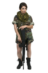 Fototapeta premium Young Woman Soldier