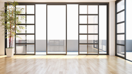 Modern bright living room. 3D rendering