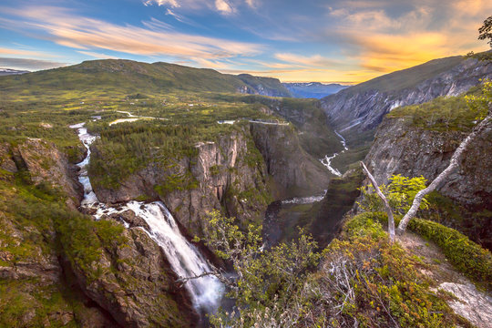 Voringfossen waterfall gorge Hordaland