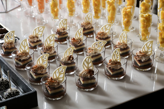 Sweet Dessert mini cake tiramisu celebration event wedding catering table