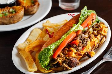 All American Steak and Cheese Sandwich with Fries