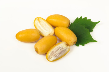 Raw yellow date palm or Dates, healthy fruit