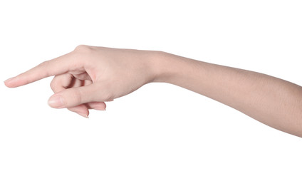 beauty woman hand isolate is on white background with clipping path