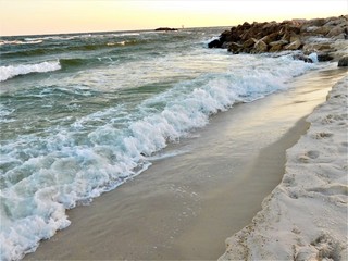 Ocean Waves at Sunset